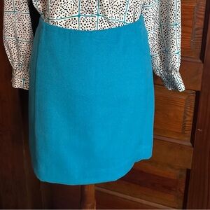 VINTAGE Y2K Limited Teal Wool Mini Skirt Sz 2